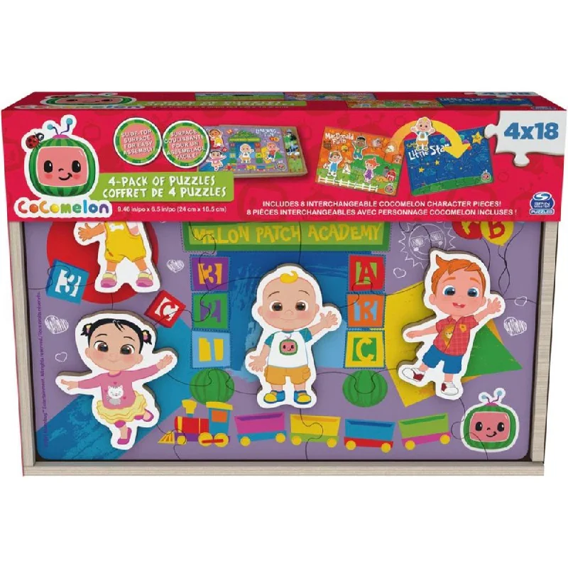 Cocomelon 4pk wooden puzzles