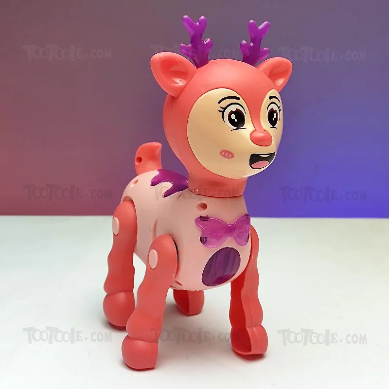 Cute Walking Jumping Dear  with Sound Light and  Multiple Colors for kids