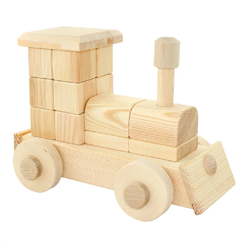 Large Natural Wooden Puzzle Train - Annie