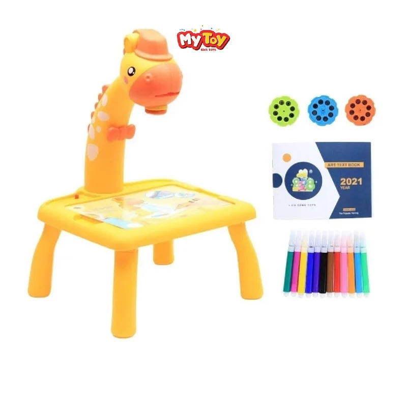 LED Projector Board Giraffe Hand Writing Painting Desk Children Drawing Table Kids Educational Learning Toy - 3 in 1