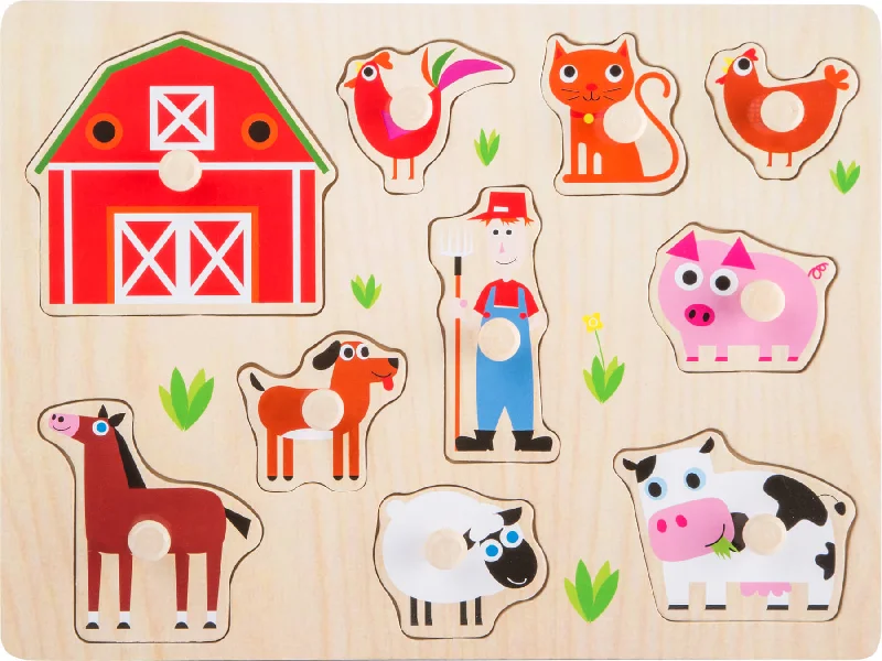 Small Foot Chunky Wooden Puzzle Farm 12mths+