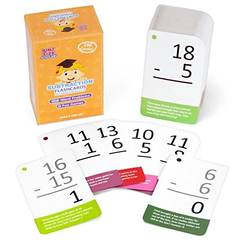 Pint Size Scholars - Subtraction Flashcards