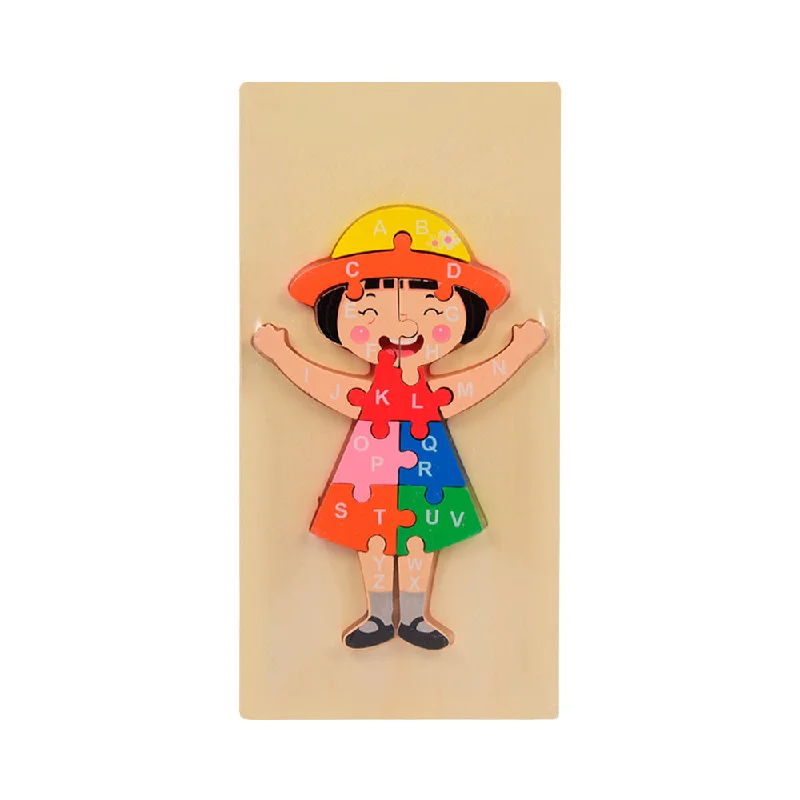 WOODEN PUZZLE BOARD ABC GIRL Z.B