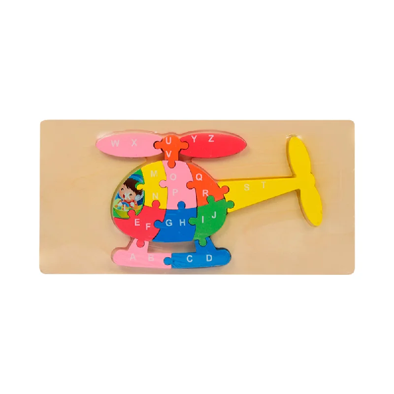 WOODEN PUZZLE BOARD ABC HELICOPTER Z.B