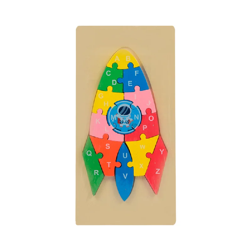 WOODEN PUZZLE BOARD ABC ROCKET Z.B