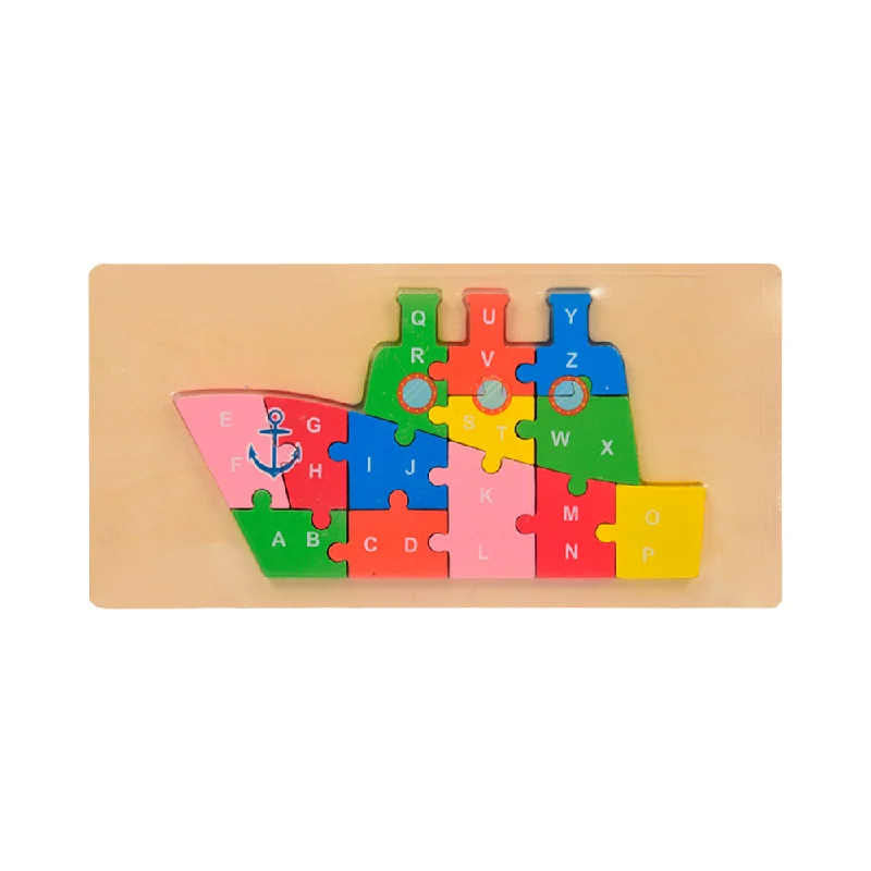 WOODEN PUZZLE BOARD ABC SHIP Z.B