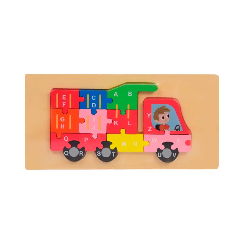 WOODEN PUZZLE BOARD ABC TRUCK  Z.B