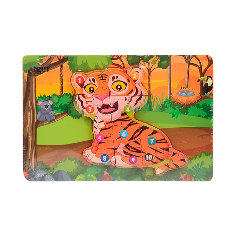 WOODEN PUZZLE BOARD COLORFUL 123 TIGGER Z.B