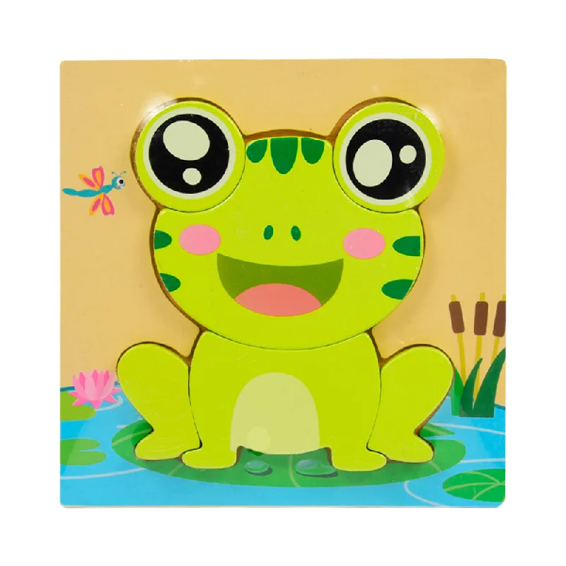 WOODEN PUZZLE FROG