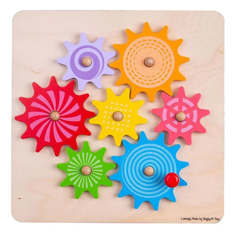 Moving Cogs Wooden Puzzle Board