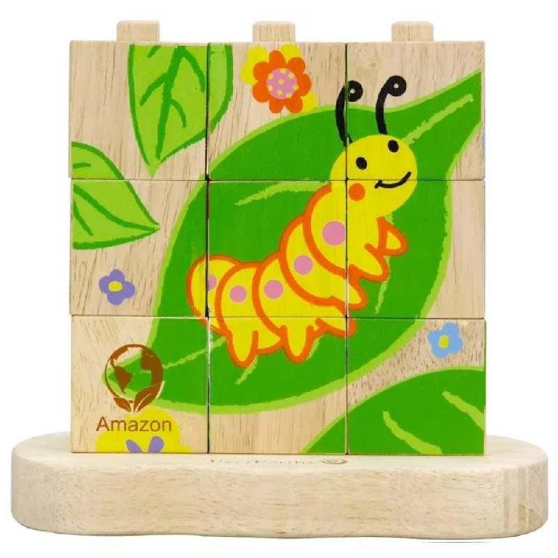 EverEarth Caterpillar to Butterfly Stacking Wooden Puzzle