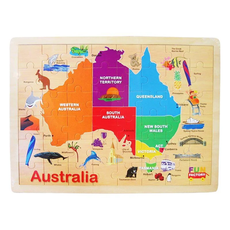 Australian Map Wooden Puzzle