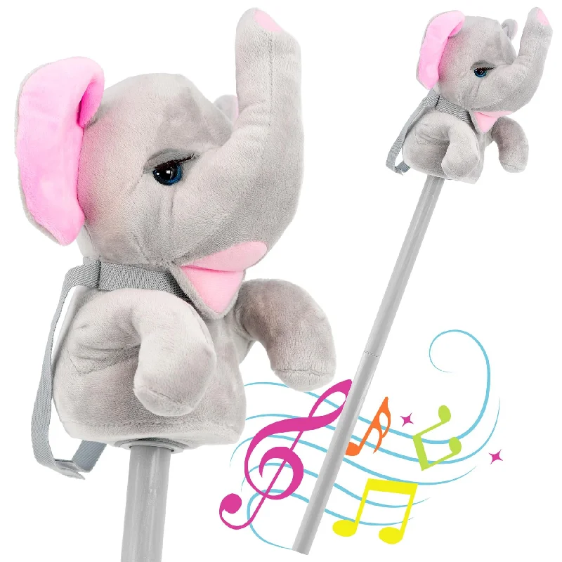 Kids Hobby Horse Toy Elephant with Sounds