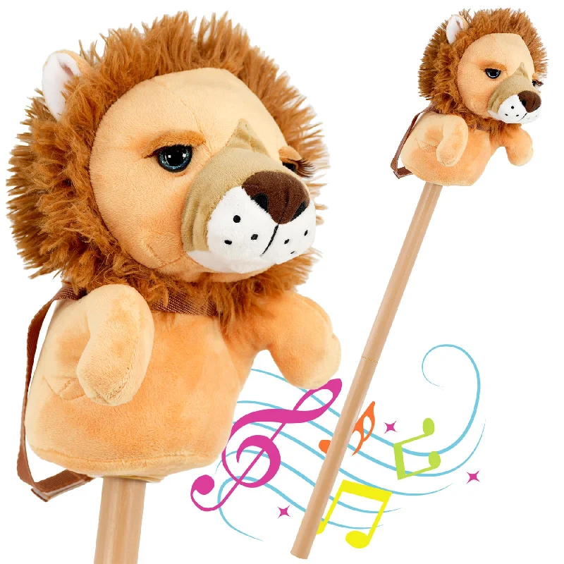 Kids Hobby Horse Toy Lion with Sounds