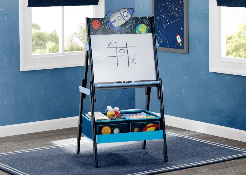 Space Adventures Wooden Activity Easel with Storage